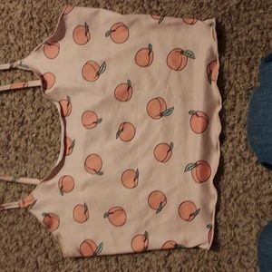 Peach crop tank top